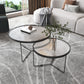 Contemporary Cross Legs Glass Round Metal Nesting Coffee Table Set Clearhalo 'Coffee & Accent Tables' 'Coffee Tables' 'coffee_tables' 'furn' 'furn_coffee_tables' 'Furniture' 'Living Room Furniture' 6119050