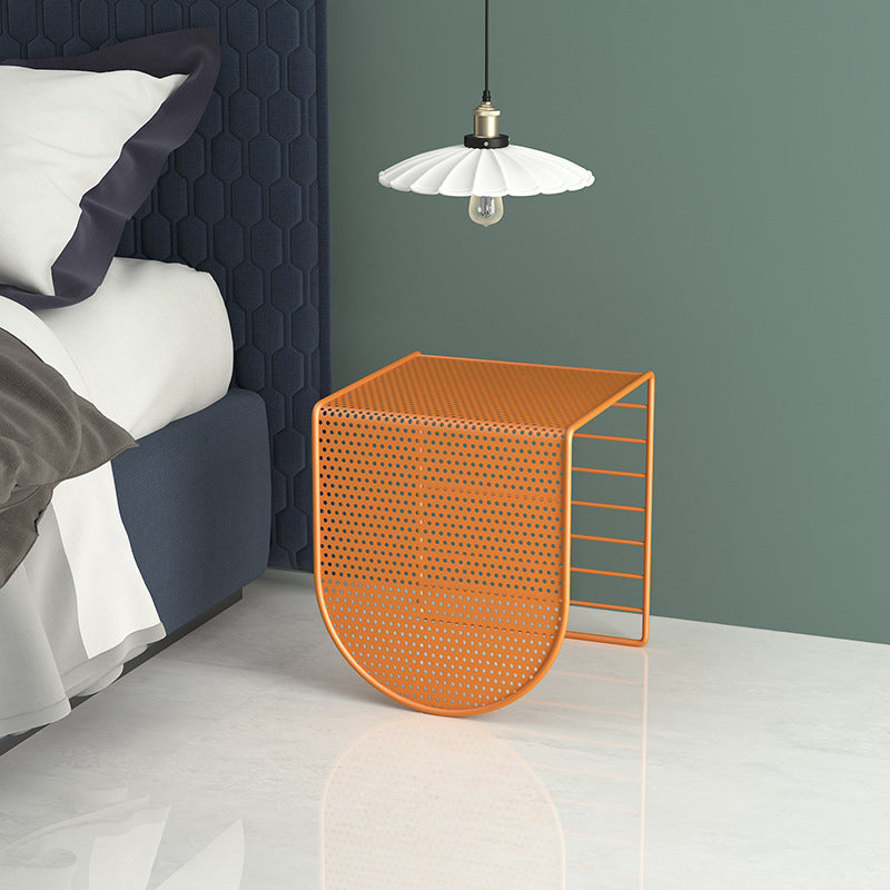 Mid-Century Modern Rectangle Coffee Table with Iron Base Coffee Cocktail Table 14"L x 14"W x 16"H Orange Clearhalo 'Coffee & Accent Tables' 'Coffee Tables' 'coffee_tables' 'furn' 'furn_coffee_tables' 'Furniture' 'Living Room Furniture' 6119055