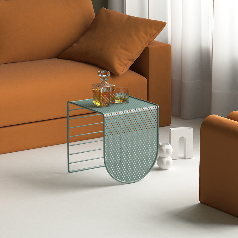 Mid-Century Modern Rectangle Coffee Table with Iron Base Coffee Cocktail Table 14"L x 14"W x 16"H Green Clearhalo 'Coffee & Accent Tables' 'Coffee Tables' 'coffee_tables' 'furn' 'furn_coffee_tables' 'Furniture' 'Living Room Furniture' 6119057