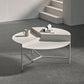 Iron Cocktail Table with 3 Metal Legs and Round Top,Mid-Century Modern White Clearhalo 'Coffee & Accent Tables' 'Coffee Tables' 'coffee_tables' 'furn' 'furn_coffee_tables' 'Furniture' 'Living Room Furniture' 6119078