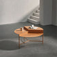 Iron Cocktail Table with 3 Metal Legs and Round Top,Mid-Century Modern Orange Clearhalo 'Coffee & Accent Tables' 'Coffee Tables' 'coffee_tables' 'furn' 'furn_coffee_tables' 'Furniture' 'Living Room Furniture' 6119081