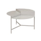 Iron Cocktail Table with 3 Metal Legs and Round Top,Mid-Century Modern Light Gray Clearhalo 'Coffee & Accent Tables' 'Coffee Tables' 'coffee_tables' 'furn' 'furn_coffee_tables' 'Furniture' 'Living Room Furniture' 6119087