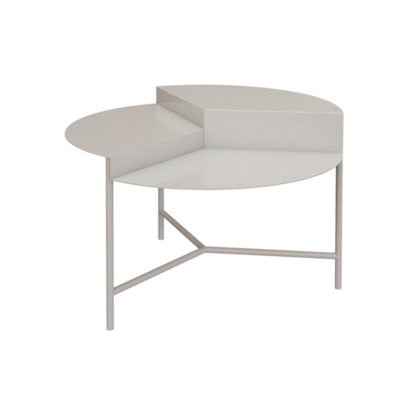 Iron Cocktail Table with 3 Metal Legs and Round Top,Mid-Century Modern Light Gray Clearhalo 'Coffee & Accent Tables' 'Coffee Tables' 'coffee_tables' 'furn' 'furn_coffee_tables' 'Furniture' 'Living Room Furniture' 6119087