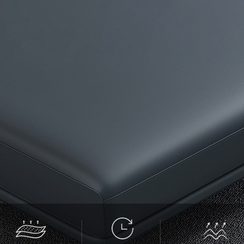 34.64 "H Blue Faux Leather Square Arm Sofa & Chaise for Living Room