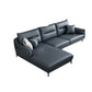 34.64 "H Blue Faux Leather Square Arm Sofa & Chaise for Living Room