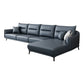 34.64 "H Blue Faux Leather Square Arm Sofa & Chaise for Living Room