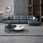 34.64 "H Blue Faux Leather Square Arm Sofa & Chaise for Living Room