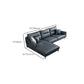 34.64 "H Blue Faux Leather Square Arm Sofa & Chaise for Living Room