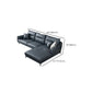 34.64 "H Blue Faux Leather Square Arm Sofa & Chaise for Living Room