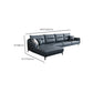34.64 "H Blue Faux Leather Square Arm Sofa & Chaise for Living Room