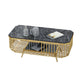 39.37" L Rectangle Slate Coffee Table Iron 4 Legs Cocktail Table with Shelf Clearhalo 'Coffee & Accent Tables' 'Coffee Tables' 'coffee_tables' 'furn' 'furn_coffee_tables' 'Furniture' 'Living Room Furniture' 6119141