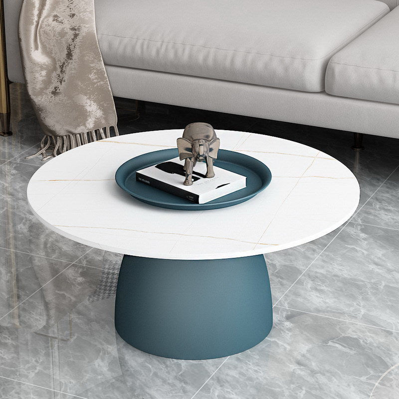 Mid-Century Modern Pedestal Metal Tray Top Round Single Coffee Table Clearhalo 'Coffee & Accent Tables' 'Coffee Tables' 'coffee_tables' 'furn' 'furn_coffee_tables' 'Furniture' 'Living Room Furniture' 6119144