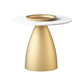 Mid-Century Modern Pedestal Metal Tray Top Round Single Coffee Table 24"L x 24"W x 18"H White-Gold Clearhalo 'Coffee & Accent Tables' 'Coffee Tables' 'coffee_tables' 'furn' 'furn_coffee_tables' 'Furniture' 'Living Room Furniture' 6119147