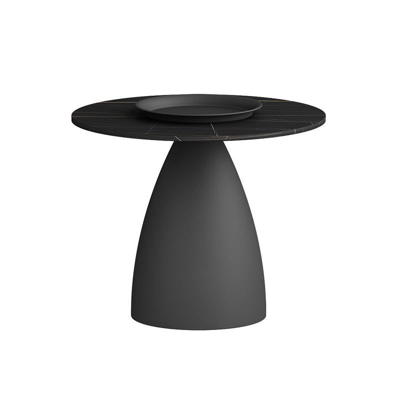 Mid-Century Modern Pedestal Metal Tray Top Round Single Coffee Table 24"L x 24"W x 18"H Black Clearhalo 'Coffee & Accent Tables' 'Coffee Tables' 'coffee_tables' 'furn' 'furn_coffee_tables' 'Furniture' 'Living Room Furniture' 6119150