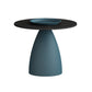 Mid-Century Modern Pedestal Metal Tray Top Round Single Coffee Table 24"L x 24"W x 18"H Black-Blue Clearhalo 'Coffee & Accent Tables' 'Coffee Tables' 'coffee_tables' 'furn' 'furn_coffee_tables' 'Furniture' 'Living Room Furniture' 6119152