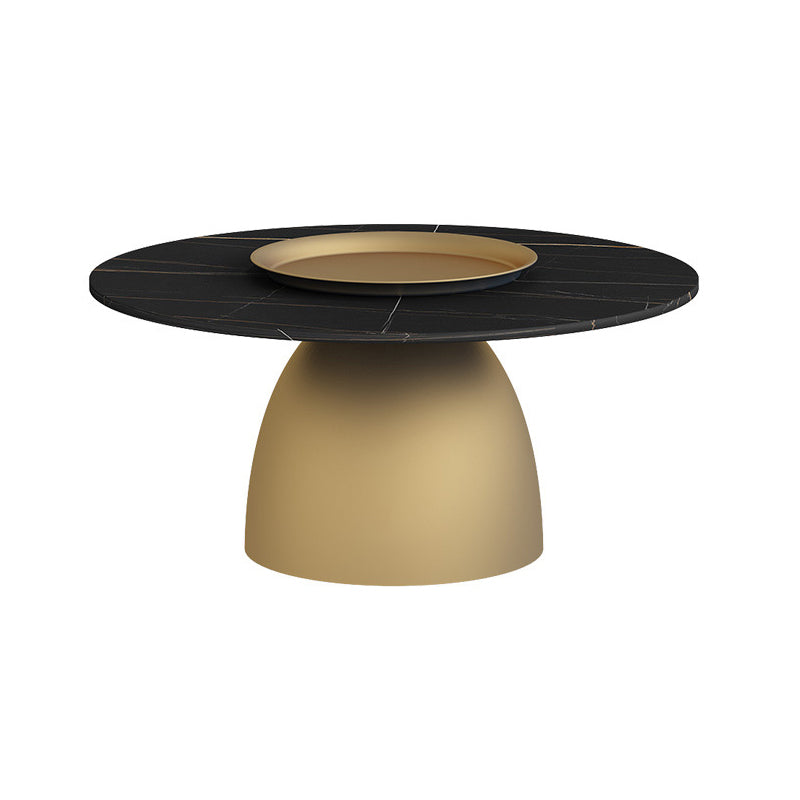 Mid-Century Modern Pedestal Metal Tray Top Round Single Coffee Table 31.5"L x 31.5"W x 16"H Black-Gold Clearhalo 'Coffee & Accent Tables' 'Coffee Tables' 'coffee_tables' 'furn' 'furn_coffee_tables' 'Furniture' 'Living Room Furniture' 6119153