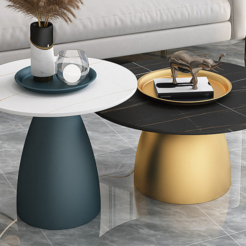 Mid-Century Modern Pedestal Metal Tray Top Round Single Coffee Table Clearhalo 'Coffee & Accent Tables' 'Coffee Tables' 'coffee_tables' 'furn' 'furn_coffee_tables' 'Furniture' 'Living Room Furniture' 6119156