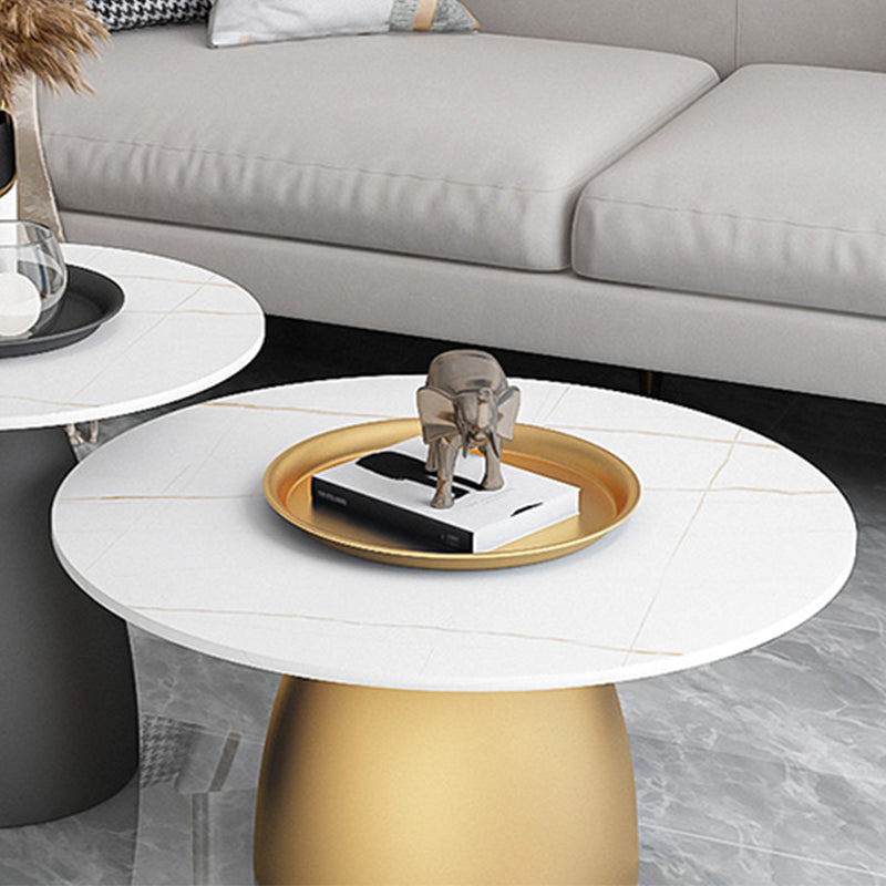 Mid-Century Modern Pedestal Metal Tray Top Round Single Coffee Table Clearhalo 'Coffee & Accent Tables' 'Coffee Tables' 'coffee_tables' 'furn' 'furn_coffee_tables' 'Furniture' 'Living Room Furniture' 6119157
