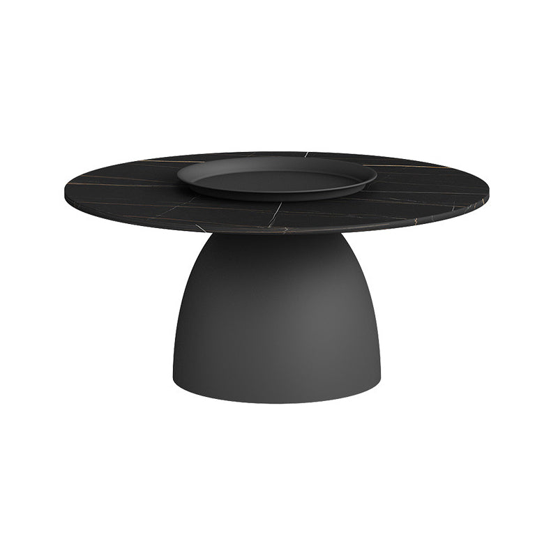 Mid-Century Modern Pedestal Metal Tray Top Round Single Coffee Table 31.5"L x 31.5"W x 16"H Black Clearhalo 'Coffee & Accent Tables' 'Coffee Tables' 'coffee_tables' 'furn' 'furn_coffee_tables' 'Furniture' 'Living Room Furniture' 6119159