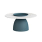 Mid-Century Modern Pedestal Metal Tray Top Round Single Coffee Table 31.5"L x 31.5"W x 16"H White-Blue Clearhalo 'Coffee & Accent Tables' 'Coffee Tables' 'coffee_tables' 'furn' 'furn_coffee_tables' 'Furniture' 'Living Room Furniture' 6119160