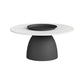 Mid-Century Modern Pedestal Metal Tray Top Round Single Coffee Table 31.5"L x 31.5"W x 16"H White-Black Clearhalo 'Coffee & Accent Tables' 'Coffee Tables' 'coffee_tables' 'furn' 'furn_coffee_tables' 'Furniture' 'Living Room Furniture' 6119163