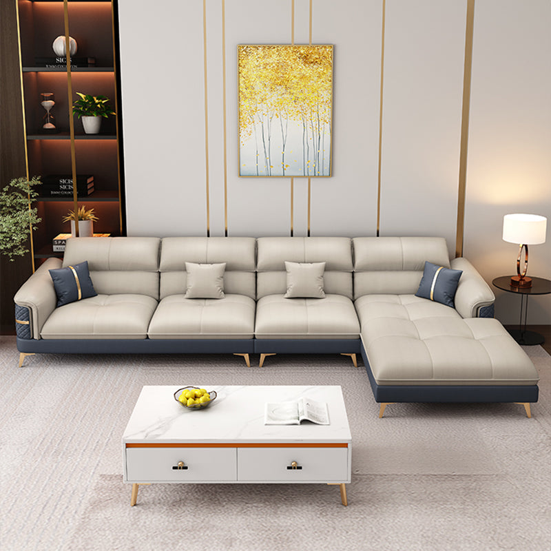 40.15 "H Faux Leather Flar La Vared Arm Sofa & Chaise for Living Room