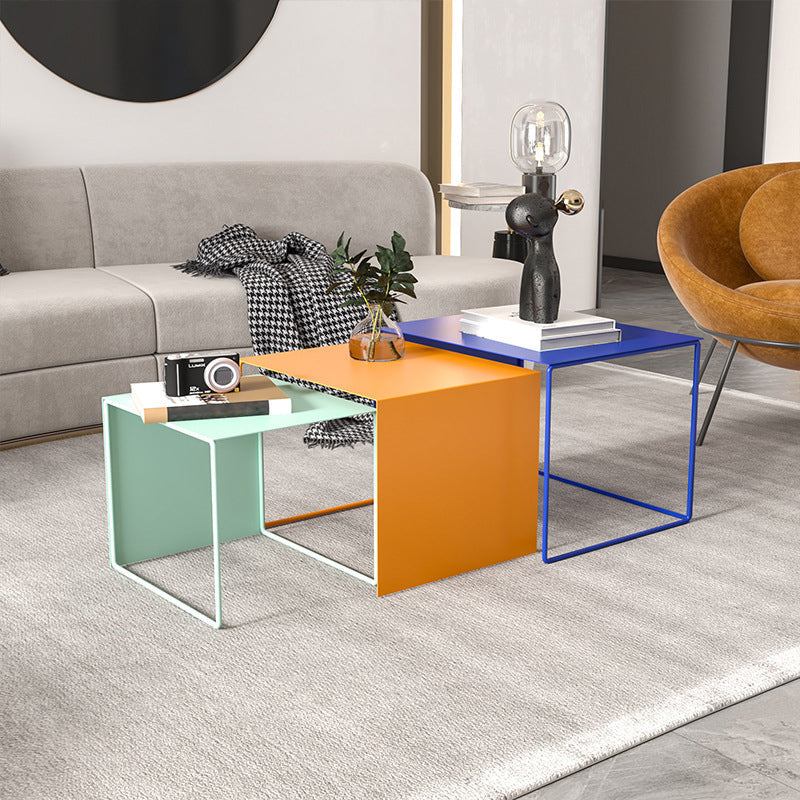 Tavolino moderno per caffè moderno rettangolare in metallo in metallo