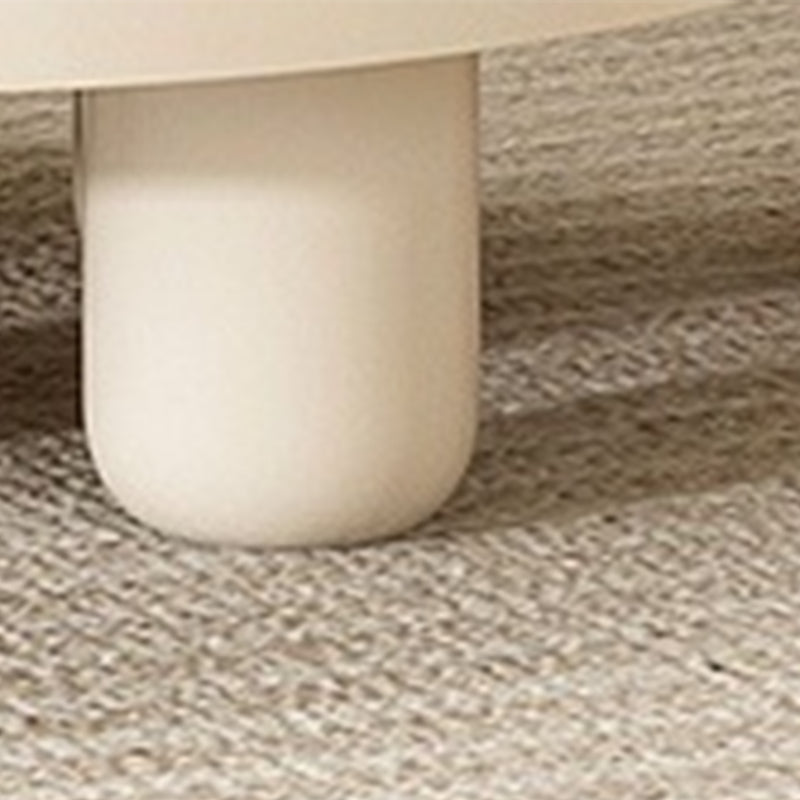 リビングルーム用の丸いトップのあるソリッドウッドコーヒーテーブルミニマリストコーヒーテーブル