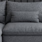 30.7 " H Grey Cotton Blend Flared Arm Sofa & Chaise for Living Room