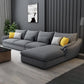 30.7 " H Grey Cotton Blend Flared Arm Sofa & Chaise for Living Room