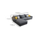 30.7 " H Grey Cotton Blend Flared Arm Sofa & Chaise for Living Room