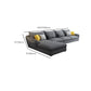 30.7 " H Grey Cotton Blend Flared Arm Sofa & Chaise for Living Room