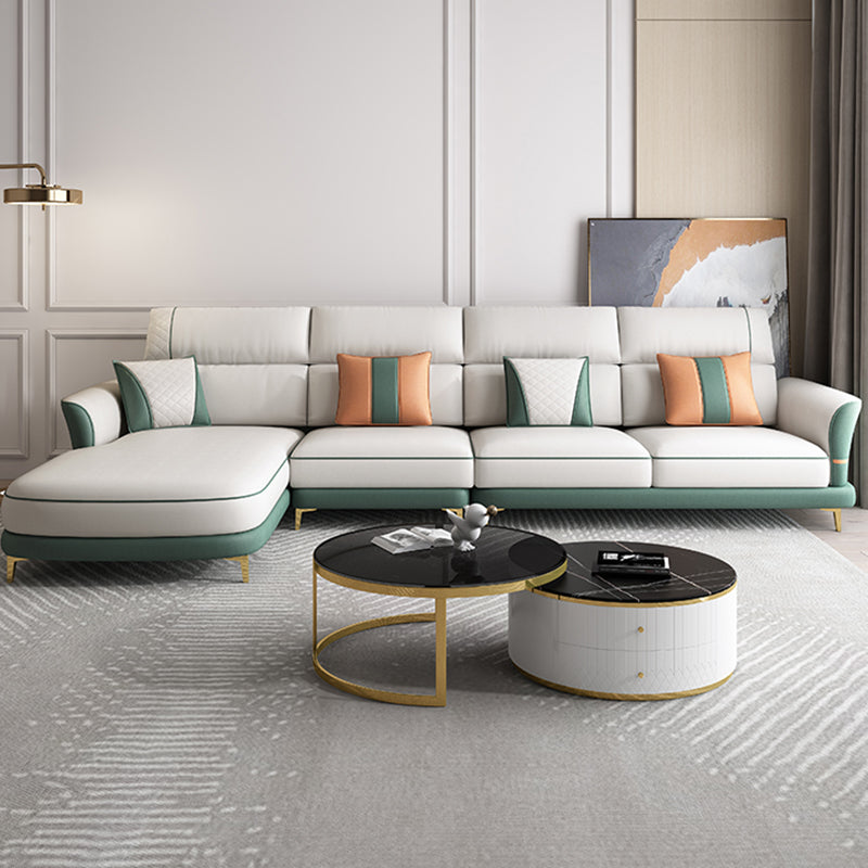 Glam da 38,18 "h divano e chaise del braccio svasato per soggiorno per soggiorno