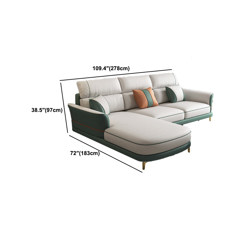 Glam da 38,18 "h divano e chaise del braccio svasato per soggiorno per soggiorno