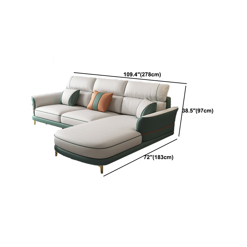 Glam da 38,18 "h divano e chaise del braccio svasato per soggiorno per soggiorno