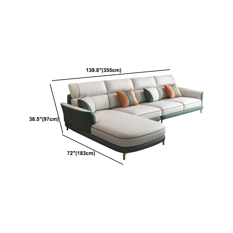 Glam da 38,18 "h divano e chaise del braccio svasato per soggiorno per soggiorno