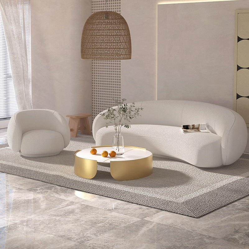 Contemporary Sloped Arm Curved Sofa Tight Back Seating for Living Room Clearhalo 'furn' 'furn_sofas' 'Furniture' 'Living Room Furniture' 'Sofa' 'sofas' 6119357