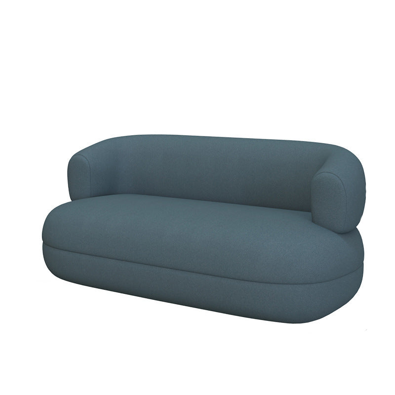Modern 1/2-seater Faux Leather Sofa U-shaped Tuxedo Arm Sofa 63"L x 31"W x 28"H Blue Clearhalo 'furn' 'furn_sofas' 'Furniture' 'Living Room Furniture' 'Sofa' 'sofas' 6119376
