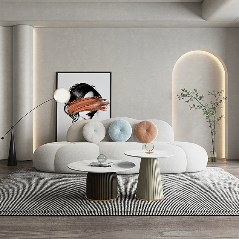 Stain-resistant 3/4-seat Sofa Statement Pillow Back Armless Sofa Clearhalo 'furn' 'furn_sofas' 'Furniture' 'Living Room Furniture' 'Sofa' 'sofas' 6119399