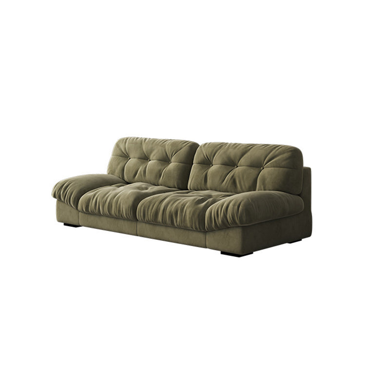 3/4-seater Modernism Suede Sofa 30.7" High Armless Sofa in Green