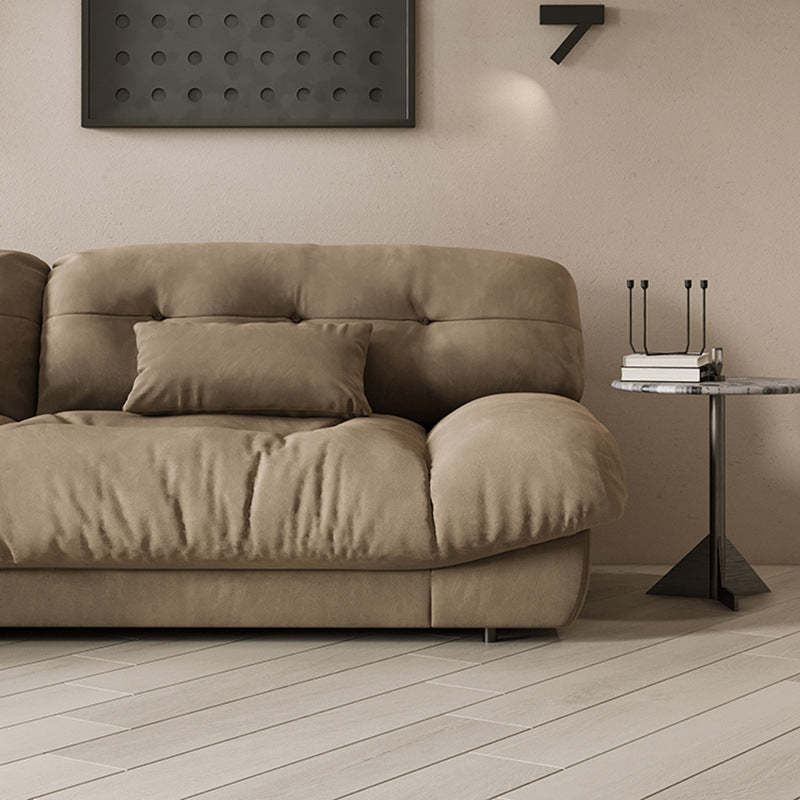 3/4-seater Modernism Suede Sofa 30.7" High Armless Sofa in Green