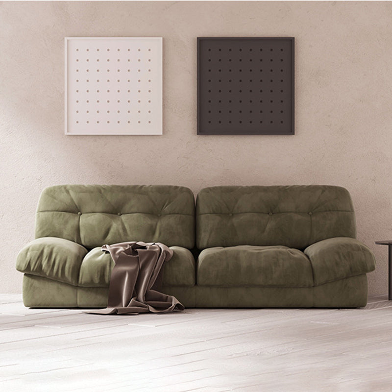 3/4-seater Modernism Suede Sofa 30.7" High Armless Sofa in Green