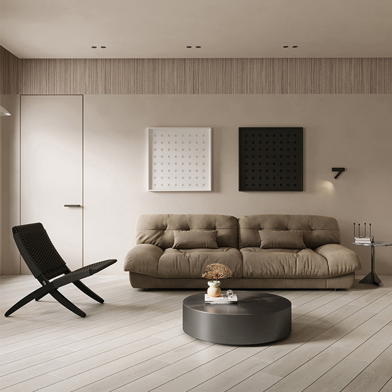 3/4-seater Modernism Suede Sofa 30.7" High Armless Sofa in Green