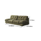 3/4-seater Modernism Suede Sofa 30.7" High Armless Sofa in Green