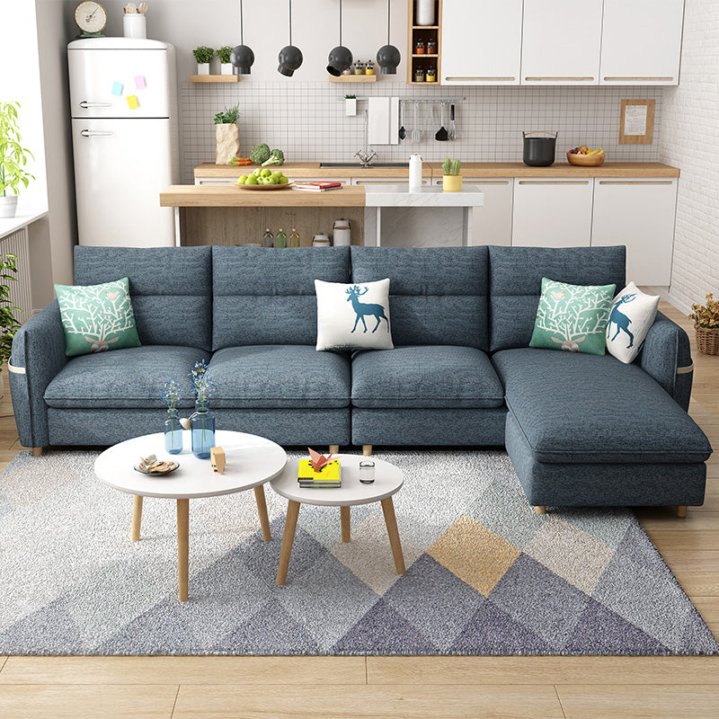 Modern 35.43 "di divano e chaise del braccio quadrato H con deposito per soggiorno