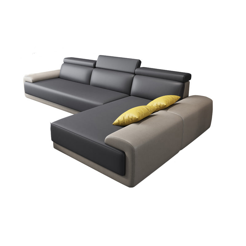 33.46 "H Faux Leather verzonken ARM SOFA & CHAISE VOOR LIDE ROOM