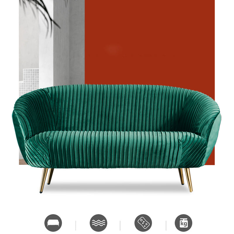 Contemporary Stain Resistant Standard Sofa Loose Back Sloped Arm Sofa