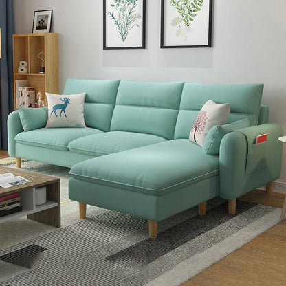 Scandinavo da 30,7 "H di divano e chaise del braccio quadrato di lino per l'appartamento