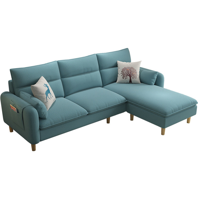 Scandinavo da 30,7 "H di divano e chaise del braccio quadrato di lino per l'appartamento