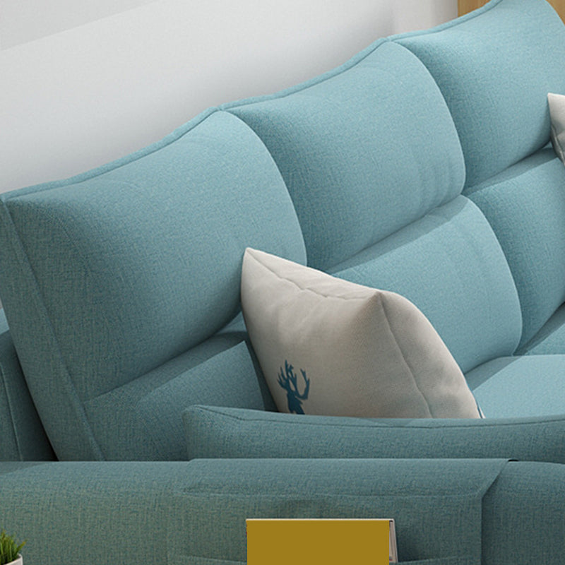 Scandinavo da 30,7 "H di divano e chaise del braccio quadrato di lino per l'appartamento